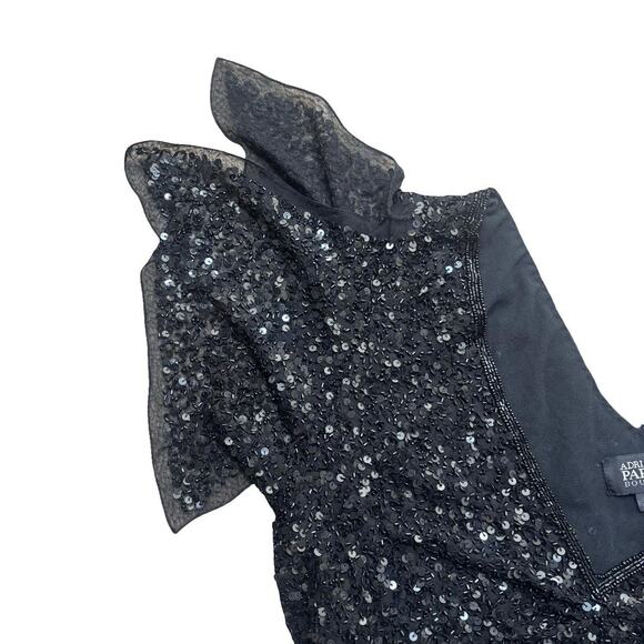 y2k vtg. sparkly beaded ruffle fairy whimsy goth party blouse x large - Picture 5 of 8